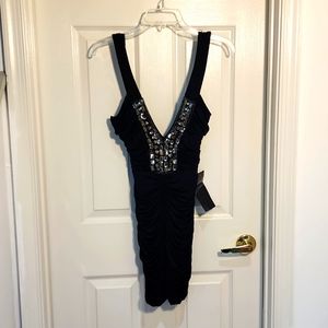 NWT BEBE Bodycon Dress BLK XS